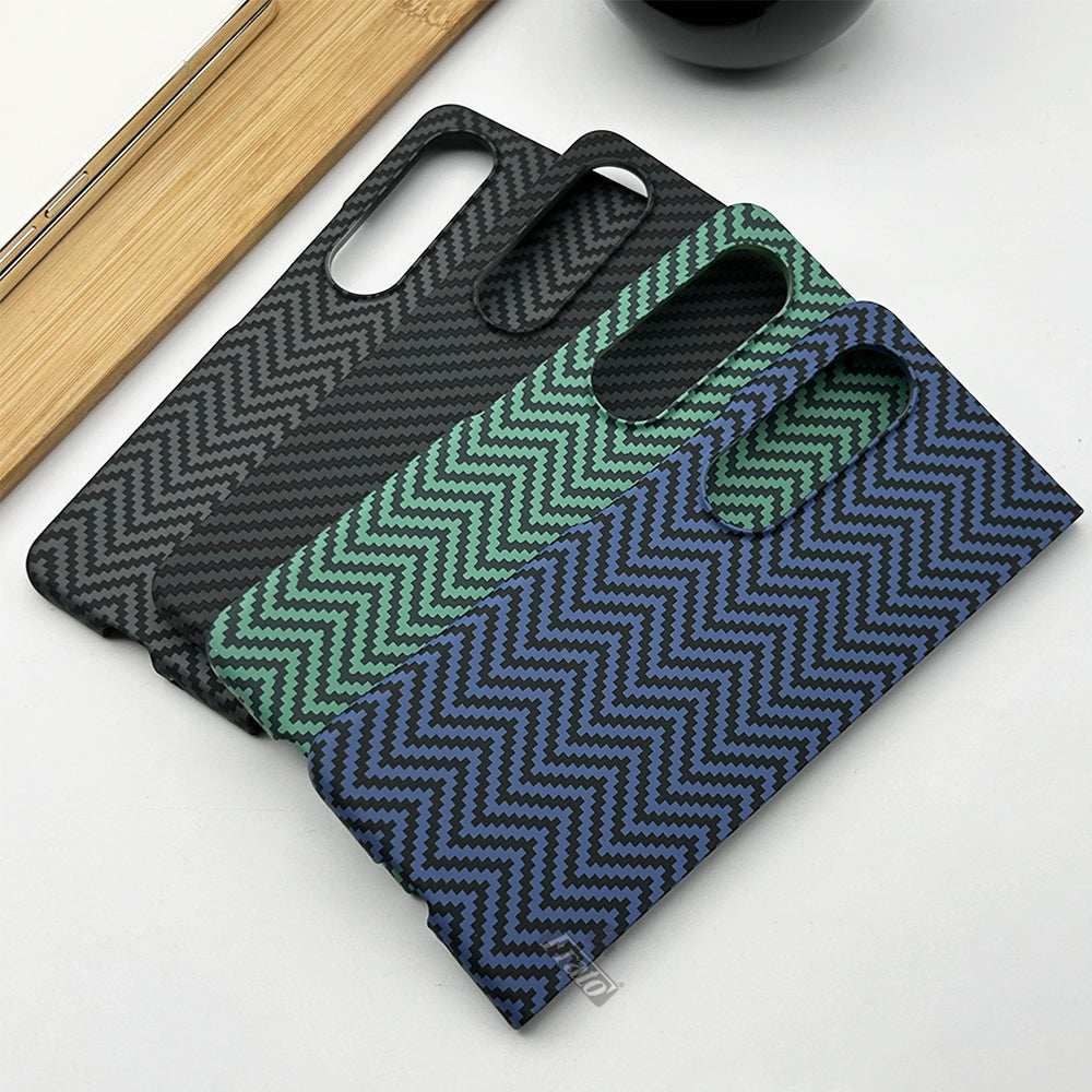 Samsung Galaxy Z Fold 4 Zigzag Carbon Fibre Pattern Texture Case Cover