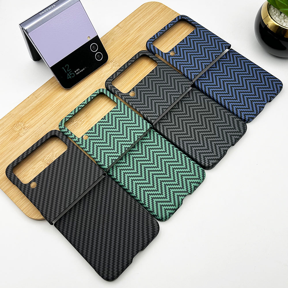 Samsung Galaxy Z Flip 3 Zigzag Carbon Fibre Pattern Texture Case Cover