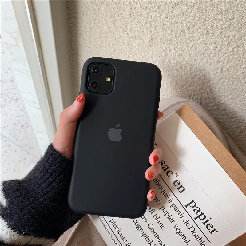 Stylish iPhone Premium Silicone Mobile Case Cover - Jet Black