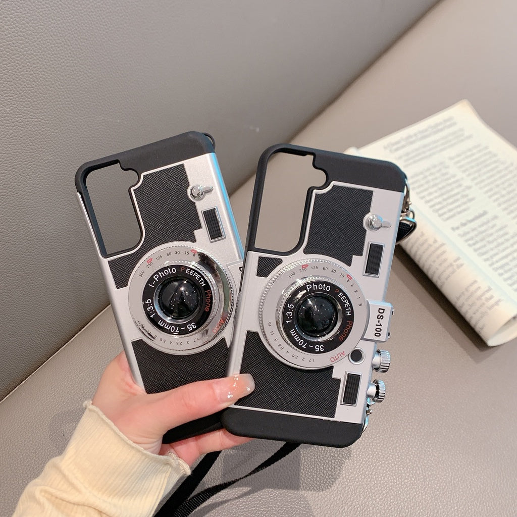 3D Vintage Camera Case for Samsung Galaxy S25 Plus | Retro Designer | Detachable Sling