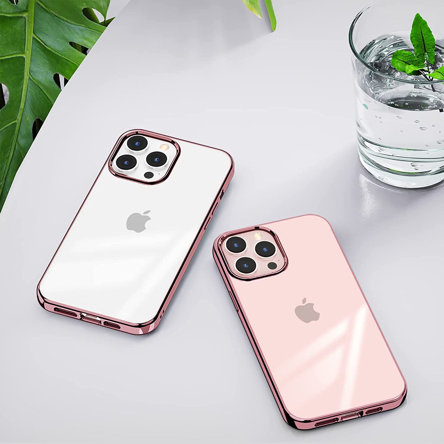 iPhone 15 Series Crystal Clear Chrome Electroplated Bumper Case Cover