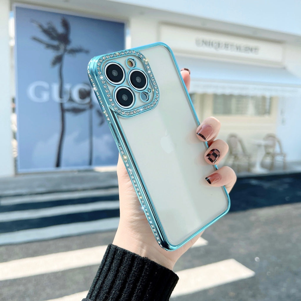iPhone Side Diamond Transparent Chrome Case Cover Clearance Sale