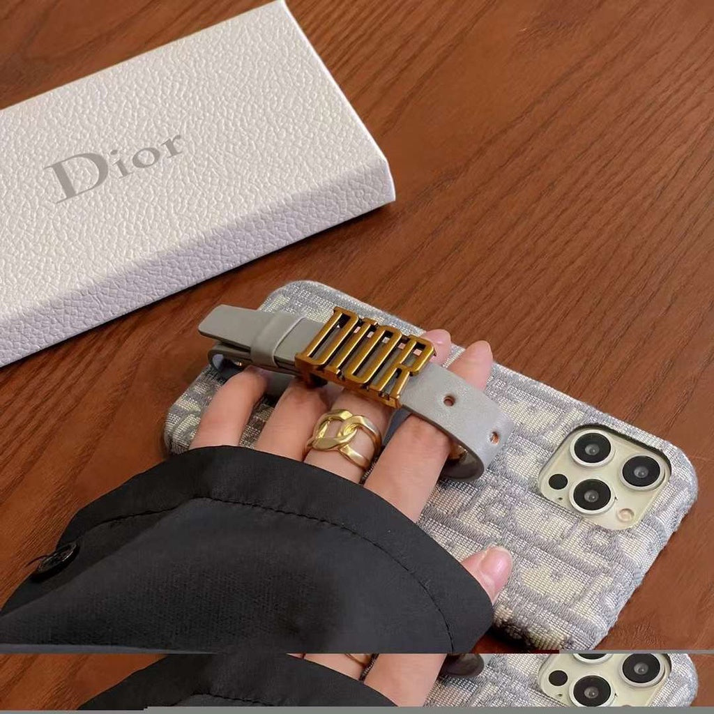 iPhone Luxury Brand CD Belt Embroidery Grip Case