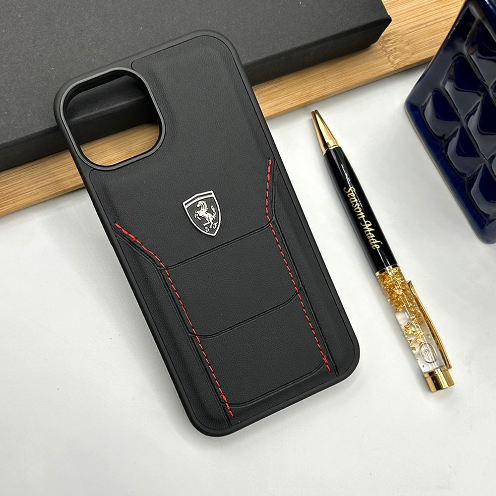 Luxury FR Stitched Leather Case for iPhone | Premium Slim Protective Cover