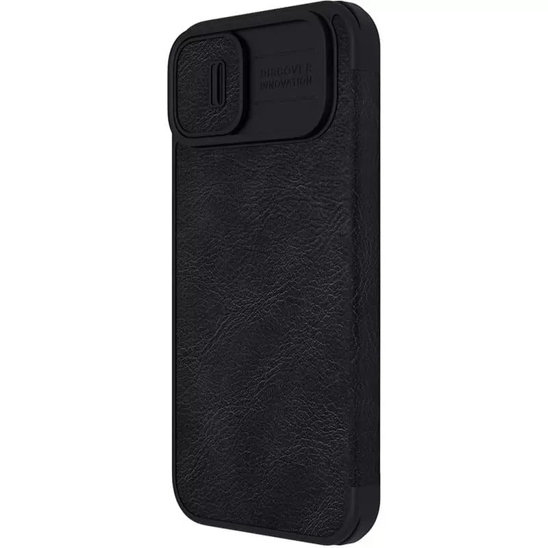 Protective Leather iPhone Flip Mobile Case Cover - Nillkin's Black with Camera Protection