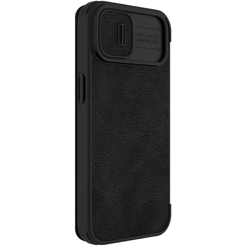 Protective Leather iPhone Flip Mobile Case Cover - Nillkin's Black with Camera Protection