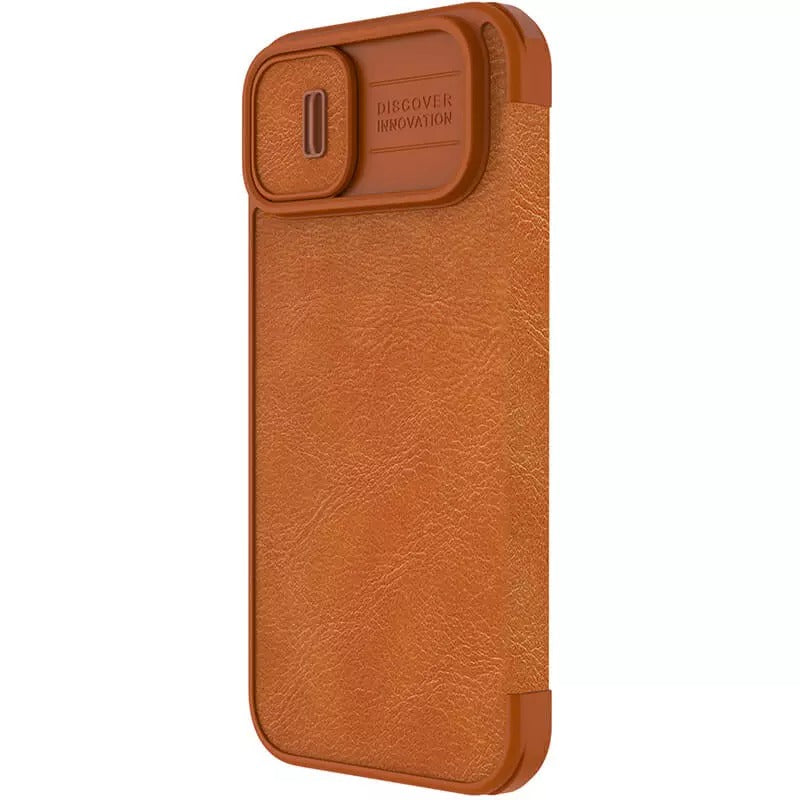 Protective Leather iPhone Mobile Flip Case Cover - Nillkin's Brown with Camera Protection