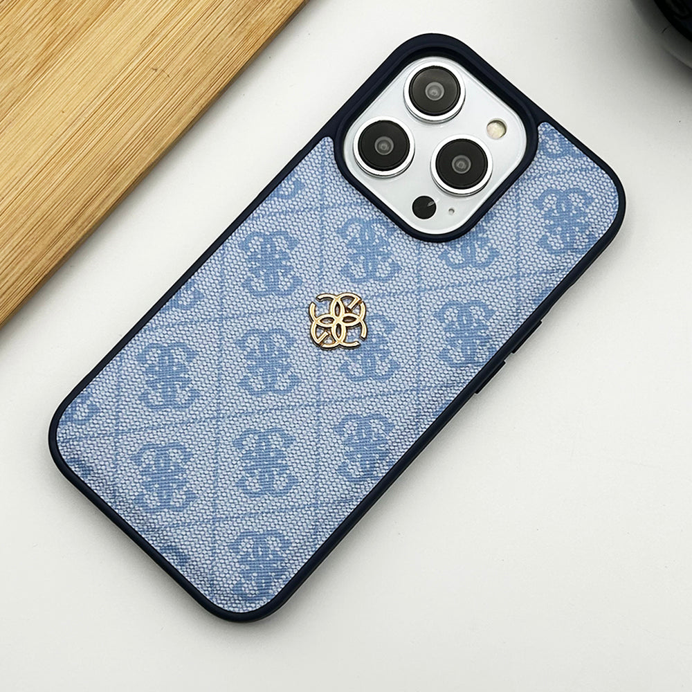 iPhone Luxury GS Fashion Leather Metal Logo Case Cover Clearance Sale