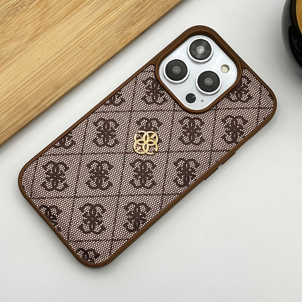 iPhone Luxury GS Fashion Leather Metal Logo Case Cover Clearance Sale