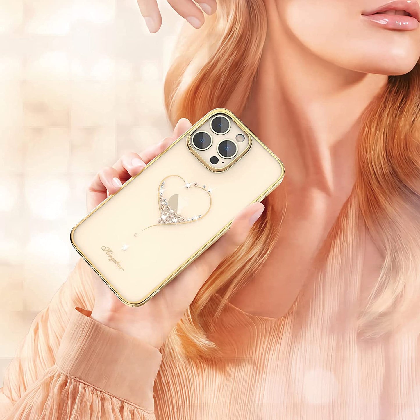 iPhone 14 Pro Max Heart Rhinestone Diamond Plated Case Clearance Sale