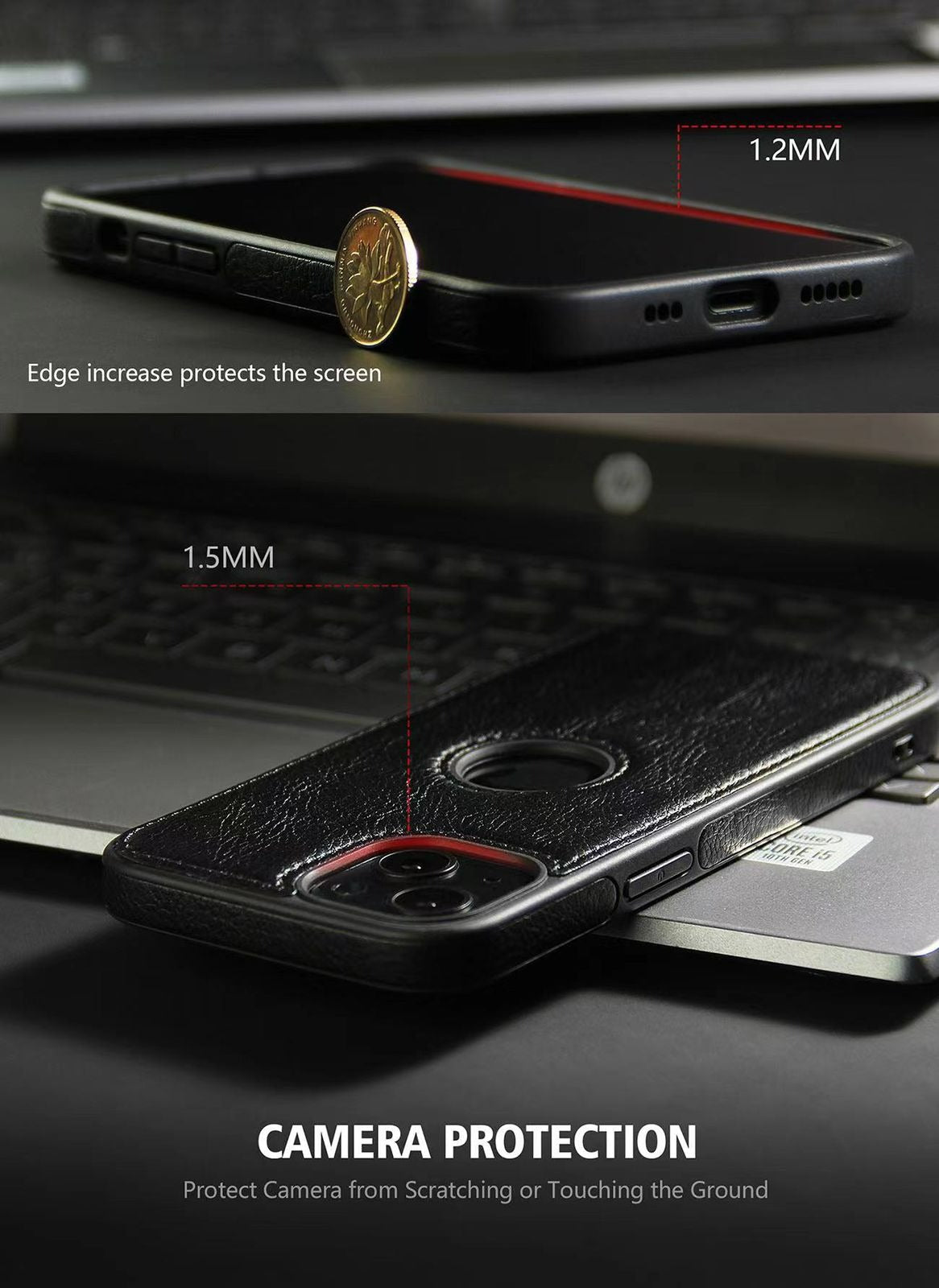 iPhone 15 Plus  Series Luxury Leather Logo Cut Back Case Cover Clearance Sale