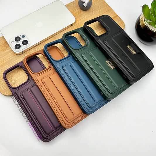 iPhone 15 Series Luxury Leather Case Cover With Card Holder Slot Clearance Sale