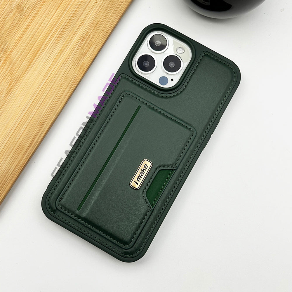 iPhone 15 Series Luxury Leather Case Cover With Card Holder Slot Clearance Sale