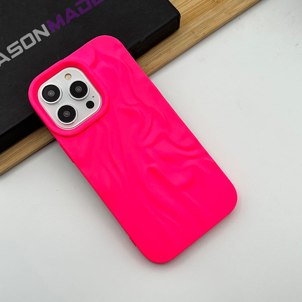 iPhone 13 Pro Neon Fluorescent Pleated Wavy Design Case Cover Clearance Sale