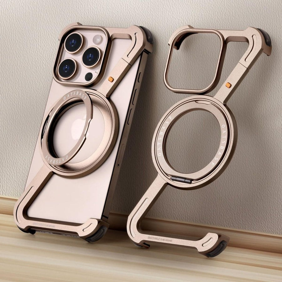 iPhone 16 Series Z Shape Aluminium Metal Rotating Kickstand Frameless Design