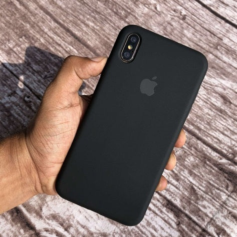 Stylish iPhone Premium Silicone Mobile Case Cover - Jet Black