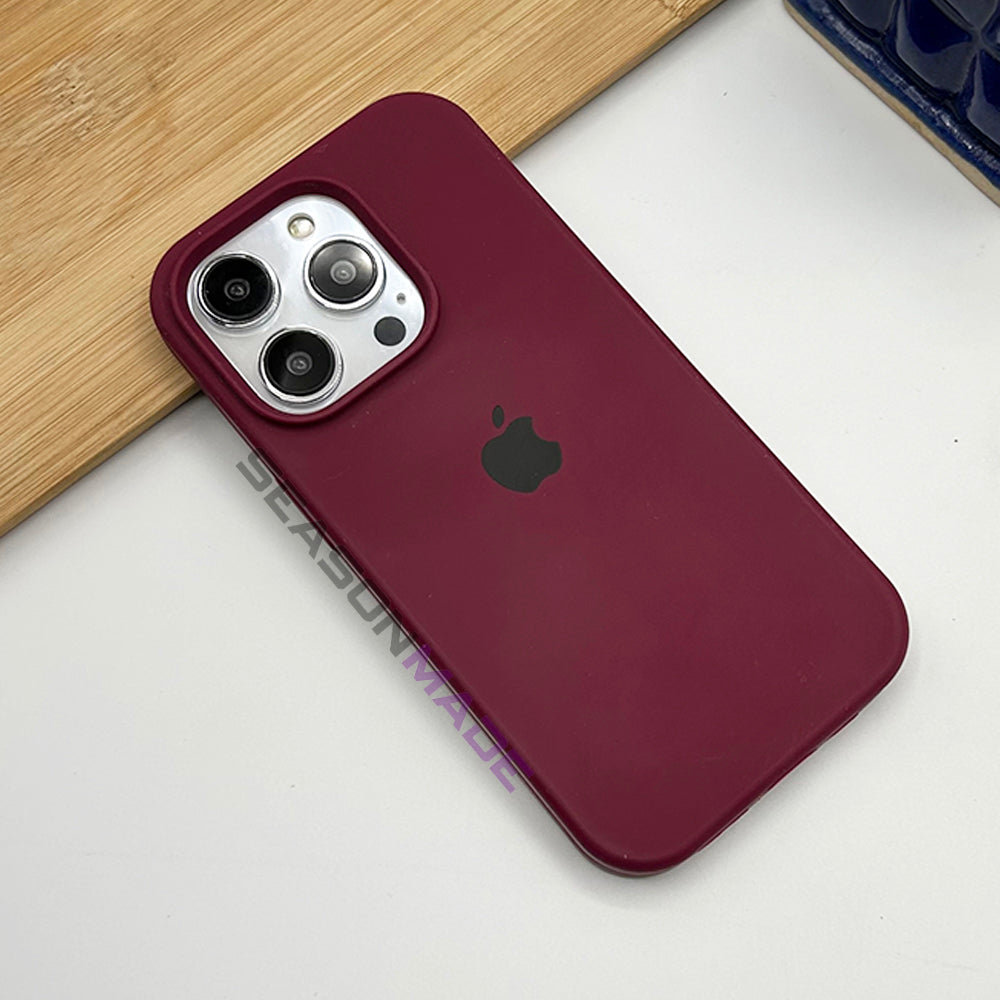 Stylish iPhone Premium Liquid Silicone Mobile Case Cover - Plum