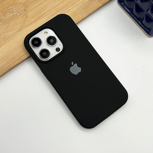 Stylish iPhone Premium Silicone Mobile Case Cover - Jet Black