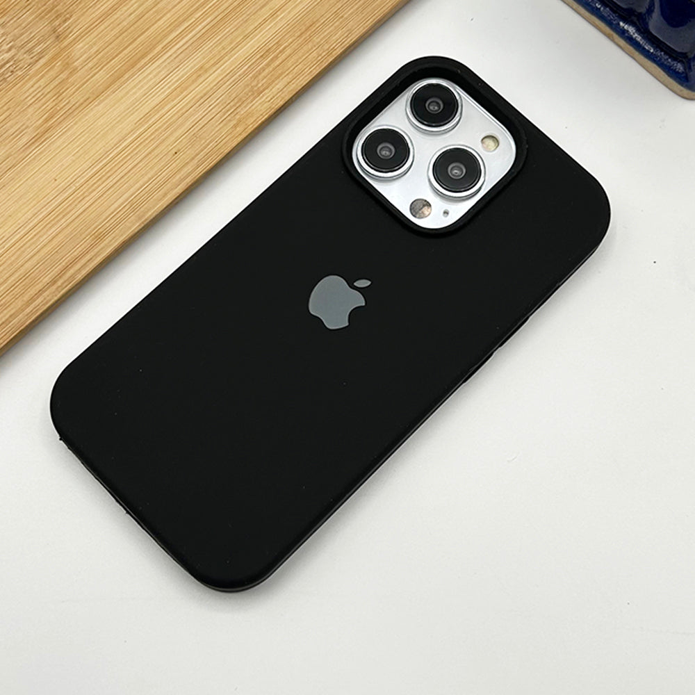 Stylish iPhone Premium Silicone Mobile Case Cover - Jet Black