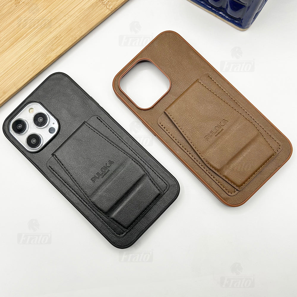 iPhone 13 Pro Max Leather Card Holder With Stand Case Cover