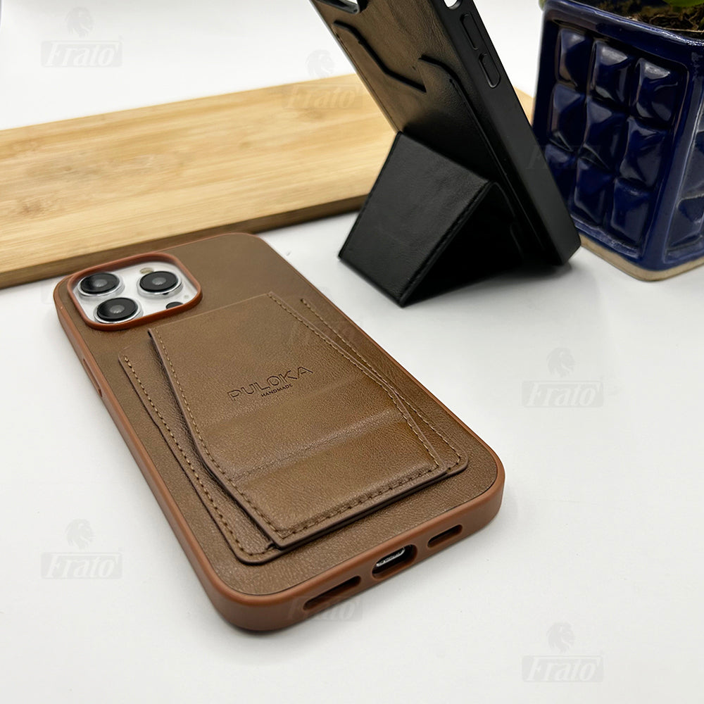 iPhone 13 Pro Max Leather Card Holder With Stand Case Cover