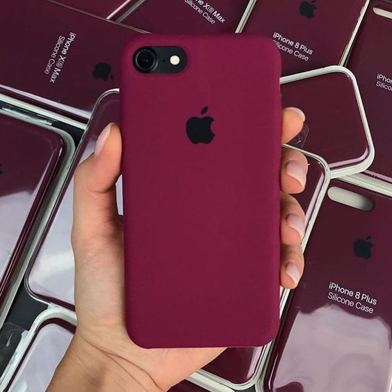 Stylish iPhone Premium Liquid Silicone Mobile Case Cover - Plum