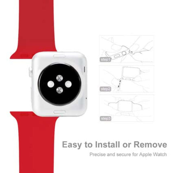 Apple iWatch Red Silicone Sport Band For Series 1 2 3 4 5 6 7 8 9 SE 7 8 9 SE SE 2 Gen
