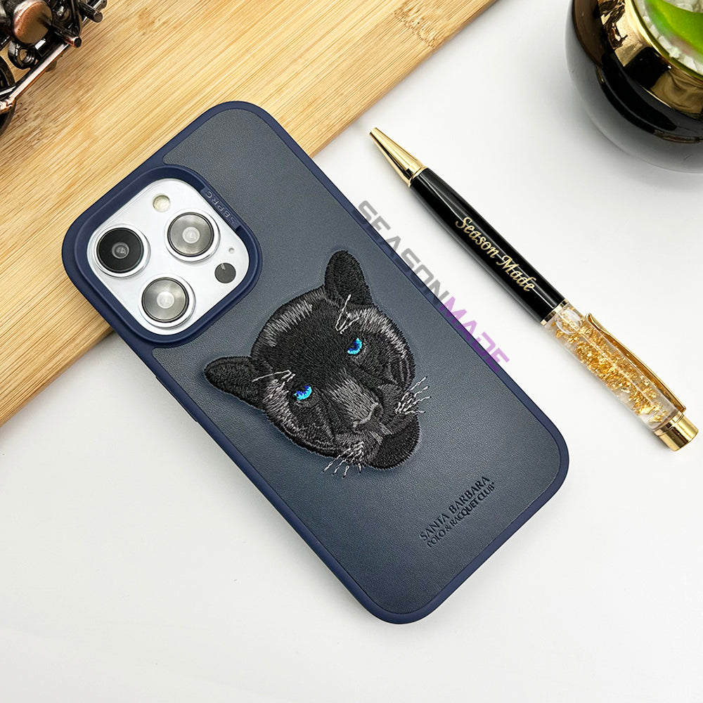 iPhone Luxury Santa Barbara Leather Savana Panther Case